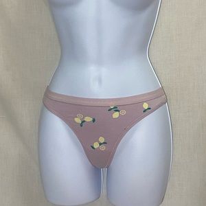 Victoria’s Secret Pinkish/Purple With Lemons Thong Panties